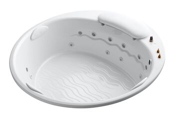 RIVERBATHTUB® 75-INCH DROP IN WHIRLPOOL WITH CHROMOTHERAPY AND HEATER WITHOUT JET TRIM, White, large