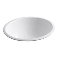 CAXTON® OVAL 17 X 14 INCHES UNDERMOUNT BATHROOM SINK WITH SEALED OVERFLOW AND CLAMP ASSEMBLY, White, medium