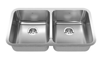STEEL QUEEN UNDERMOUNT DOUBLE BOWL STAINLESS STEEL KITCHEN SINK, Stainless Steel, large