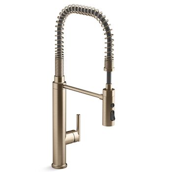 PURIST SEMI-PROFESSIONAL KITCHEN SINK FAUCET WITH THREE-FUNCTION SPRAYHEAD, Vibrant Brushed Bronze, large