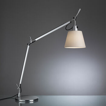 TOLOMEO TABLE LAMP WITH SHADE AND BASE, Aluminum/Parchment, large