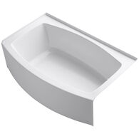 EXPANSE® 60 X 32-38 INCHES CURVED ALCOVE BATHTUB WITH INTEGRAL FLANGE, RIGHT-HAND DRAIN, White, medium