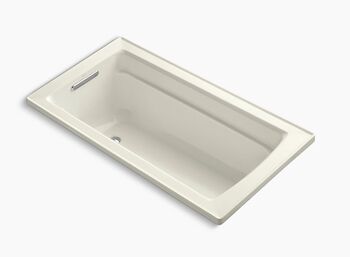 ARCHER® 60 X 32 INCHES DROP IN BATHTUB WITH REVERSIBLE DRAIN, Biscuit, large