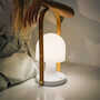 FOLLOWME LED TABLE LAMP, White and Natural Oak, small