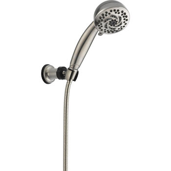 PREMIUM 5-SETTING FIXED WALL MOUNT HAND SHOWER, Stainless Steel, large